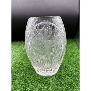 Bohemia Style Heavy Lead Crystal Vase – Highly Ornate - Czechoslovakia